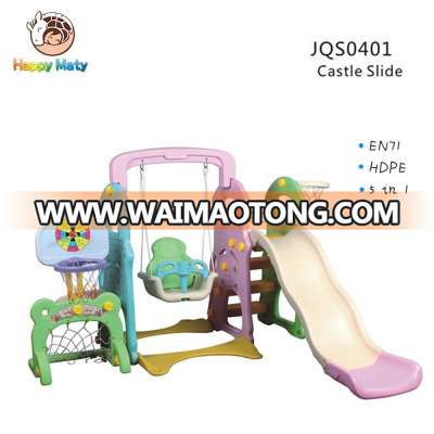 Castle plastic indoor slide for kids with EN71 TUV