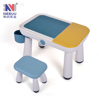 Rectangle Multifunction Kids Plastic Building Blocks Tables