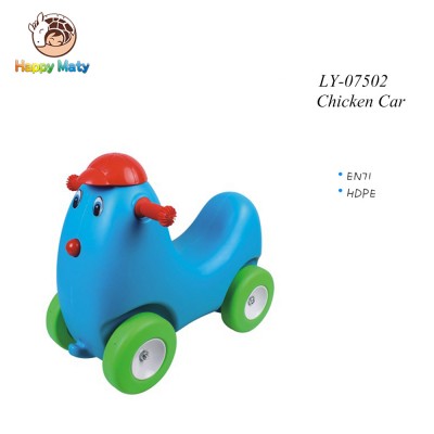 Plastic indoor rocking horse series chicken car for baby