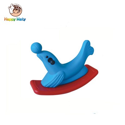 Liyou plastic kids rocking horse of double-color ocean lion for children