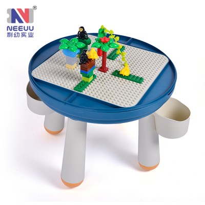 Round diy educational multifunction building blocks table