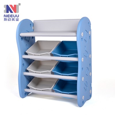 Indoor children plastic toy storage rack