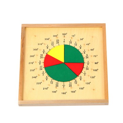 Wooden Circular fraction Montessori Toys Round Math Board For Children