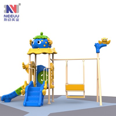 LY-11001 Strawberry series safety small children's outdoor playground Christmas nativity equipment with swing set for kids